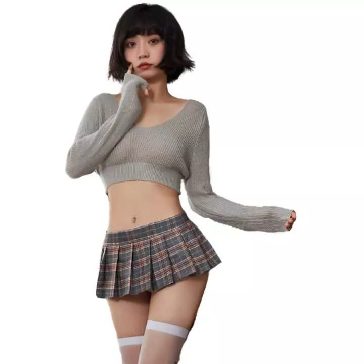 UMIKO Sweater, Mini Skirt, With Stockings